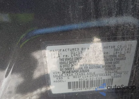 2015 Nissan Sentra Fe+ S/S/Sl/Sr/Sv from USA, damaged, VIN 3N1AB7AP0FL638329